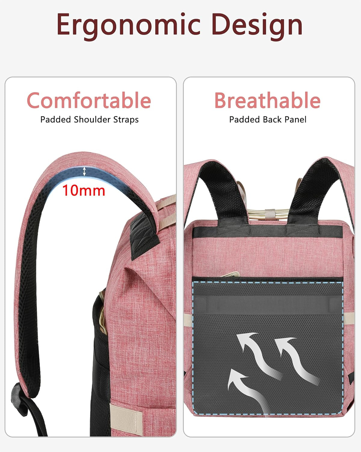 Backpack for Women,Rfid anti Theft Work Backpack for 15.6 Inch Laptop,Wide Open Large USB Charging Port Student Bookbag, Doctor Teacher Nurse College School Travel Shoulder Purse Bag