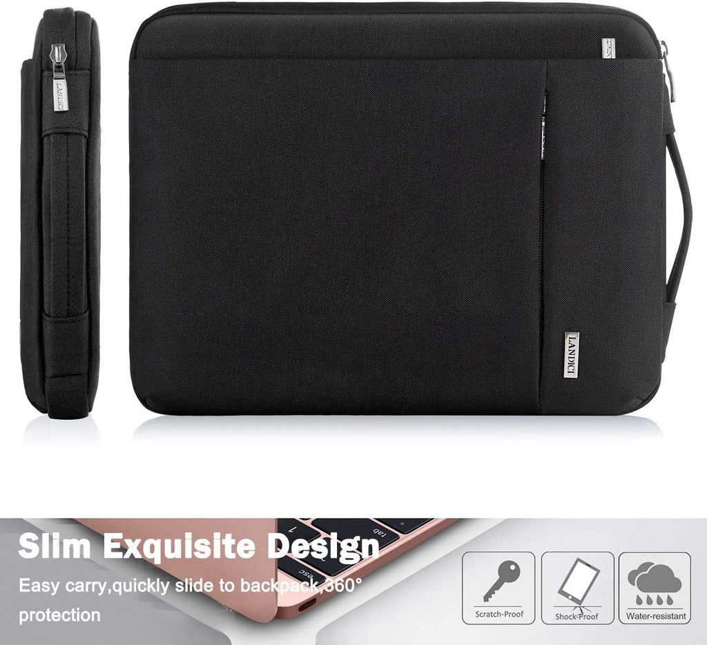 Laptop Sleeve 12-12.9 Inch for Surface Pro 7 8/Laptop Go, Lenovo Acer HP Samsung Chromebook 11.6, Macbook Air 11, Slim Tablet Case Bag for Ipad Pro 12.9 2021-Black