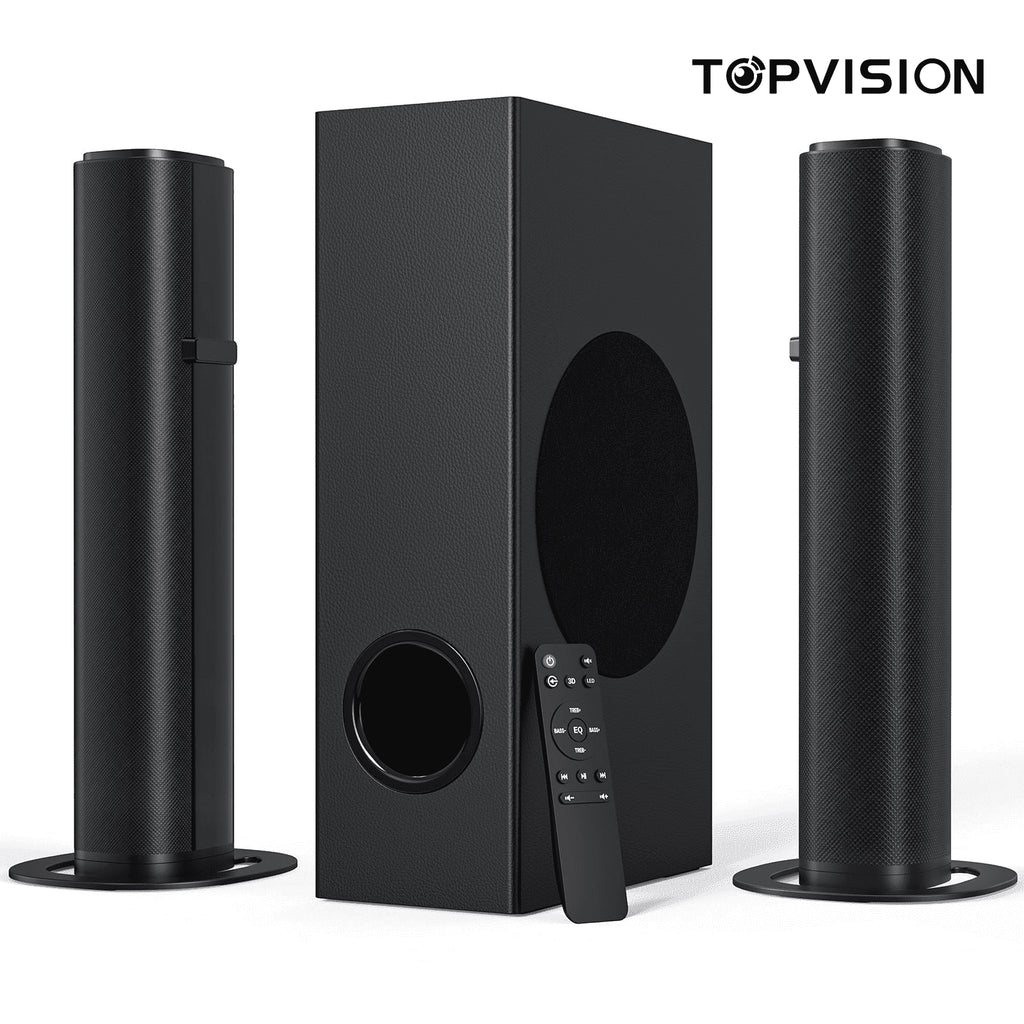 4.1Ch Sound Bar with Subwoofer, 120W Separable Sound Bar for TV, 2-In-1 Detachable Sound Bar with Usb/Aux/Coaxial/Optical/Hdmi/Bluetooth